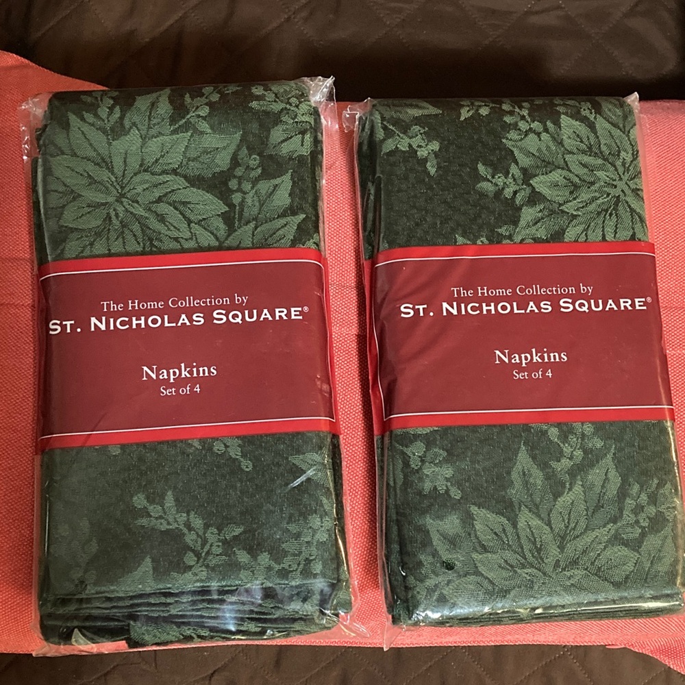 The Home Collection by St. Nicholas Square Set of 4 Napkins Bundle